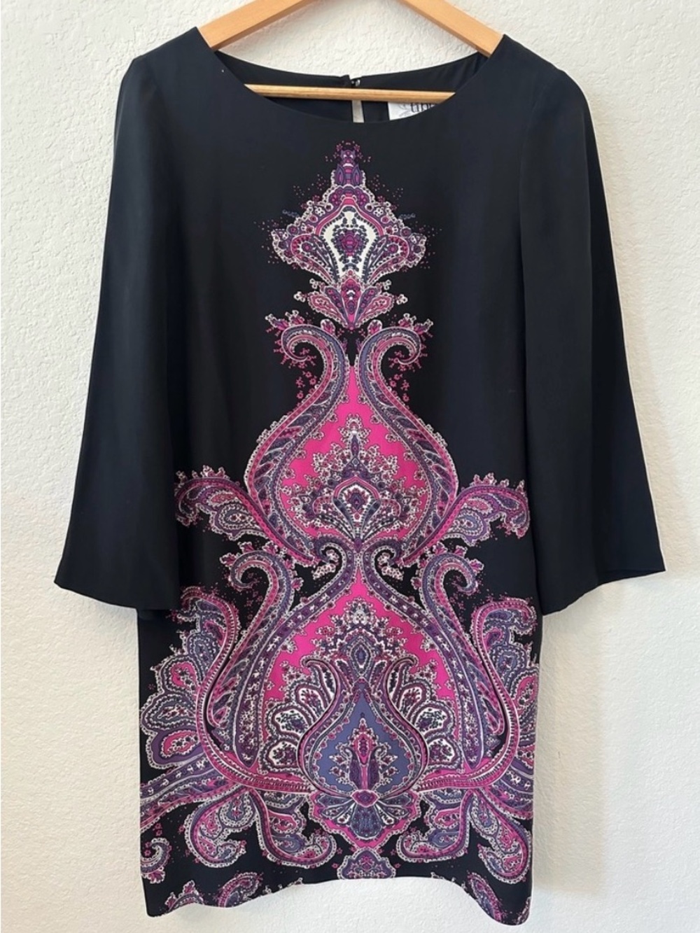 Tibi Silk Mini Shift Dress Paisley Print - Large - $289